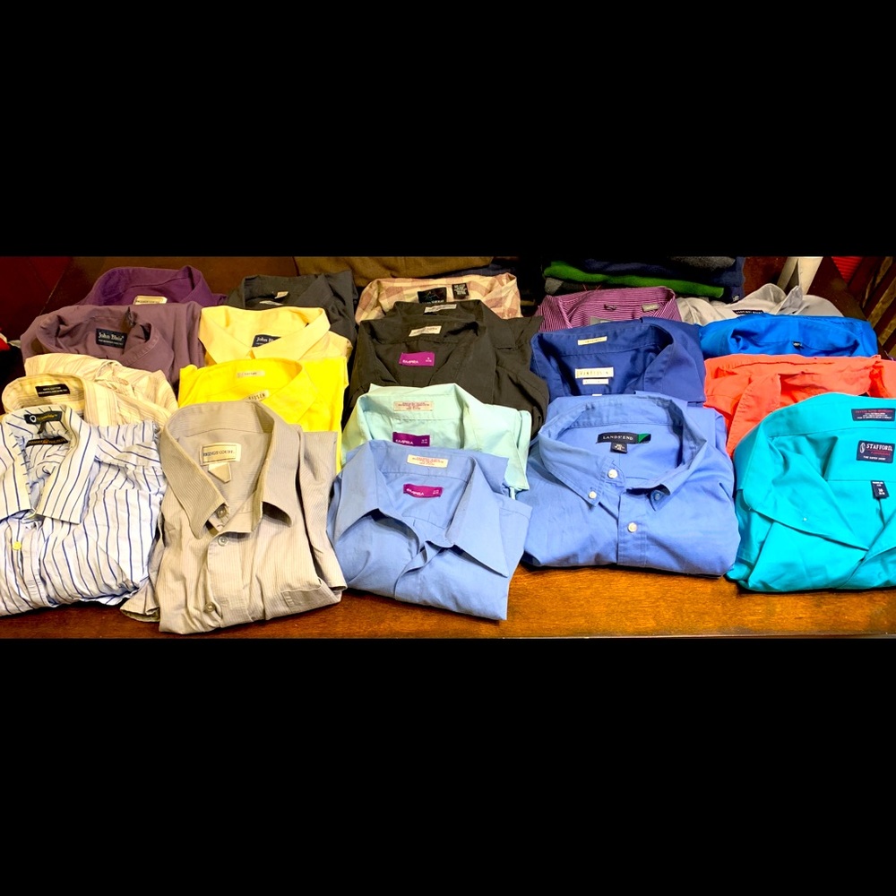 Men’s long sleeve dress shirts.